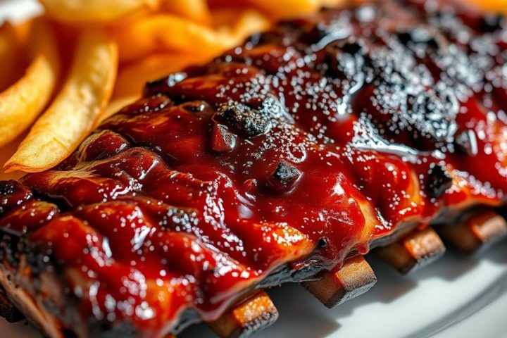 Grams of Saturated Fat in Baby Back Ribs and Chips per Serving?